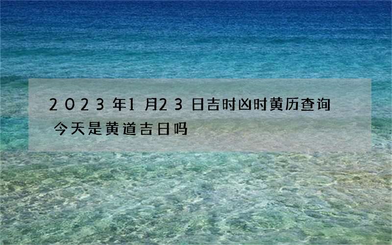 2023年1月23日吉时凶时黄历查询 今天是黄道吉日吗